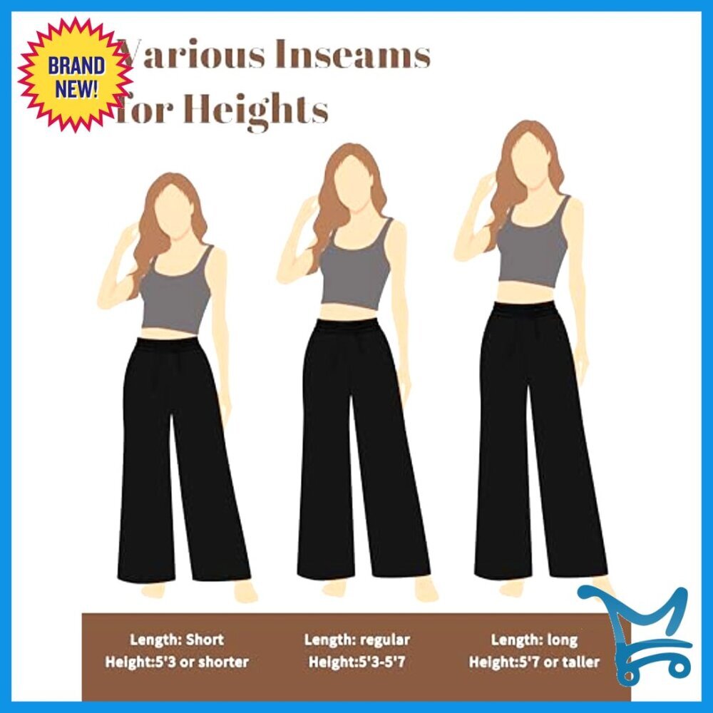 Flowy Palazzo Pants Loose Fit Wide Leg Drawstring Waist Casual Summer Chic - Picture 6 of 7